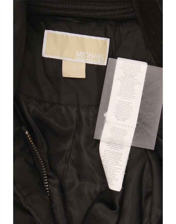 Michael Kors Abrigo acolchado extragrande con capucha para mujer UK 6 XS Poliéster negro