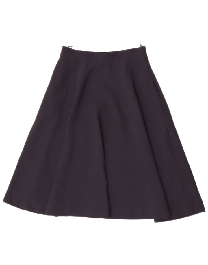 Armani Falda Acampanada para Mujer IT 40 Small W26 Poliéster Azul Marino