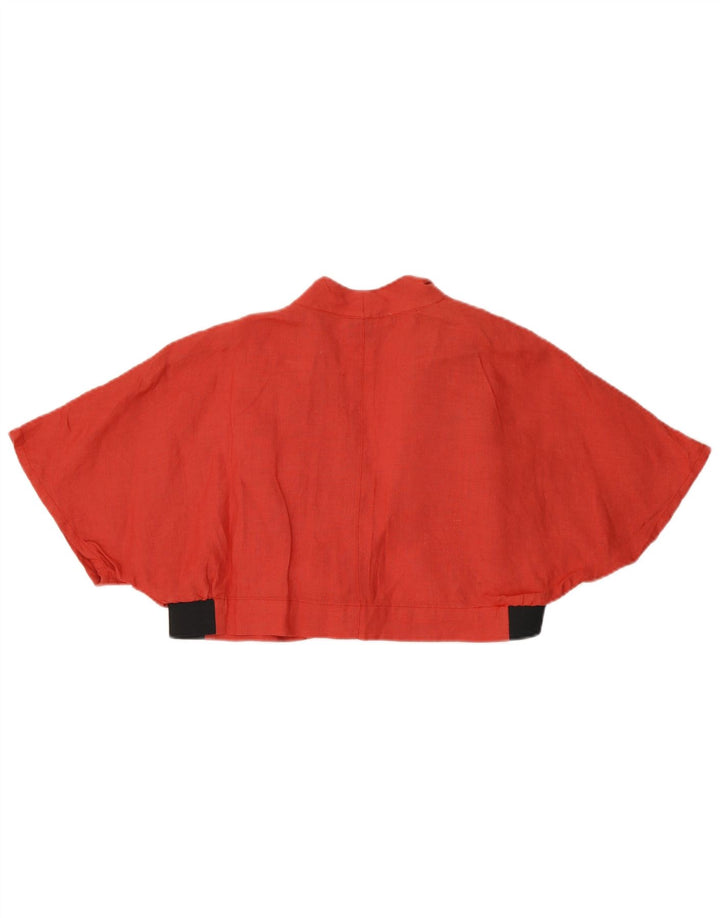 Conjunto de falda vintage de 2 piezas para mujer IT 44 Medium W26 Red Colourblock Linen