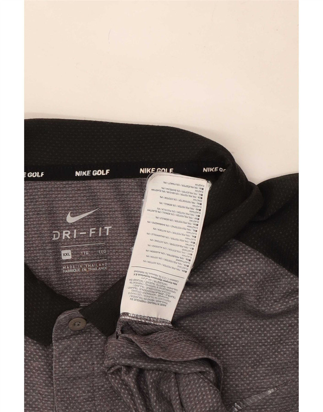 Nike Polo Dri Fit para hombre 2XL Gris Colorblock Poliéster