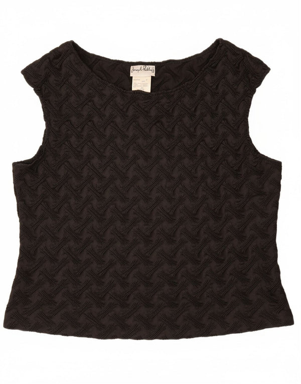JOSEPH RIBKOFF Blusa sin mangas para mujer UK 40 XL Poliéster negro