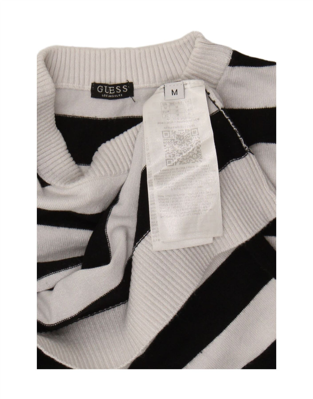 Guess Suéter gráfico con cuello redondo para mujer UK 12 Viscosa blanca mediana