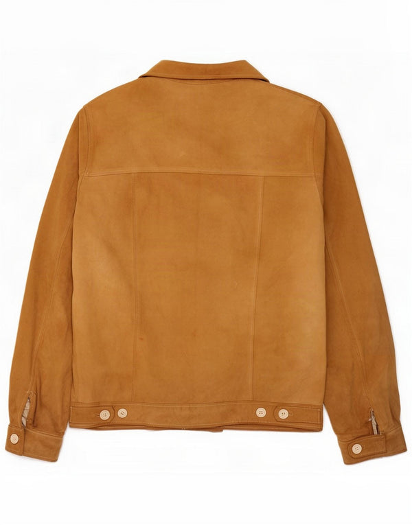 Chaqueta de gamuza vintage para hombre UK 38 Medium Beige