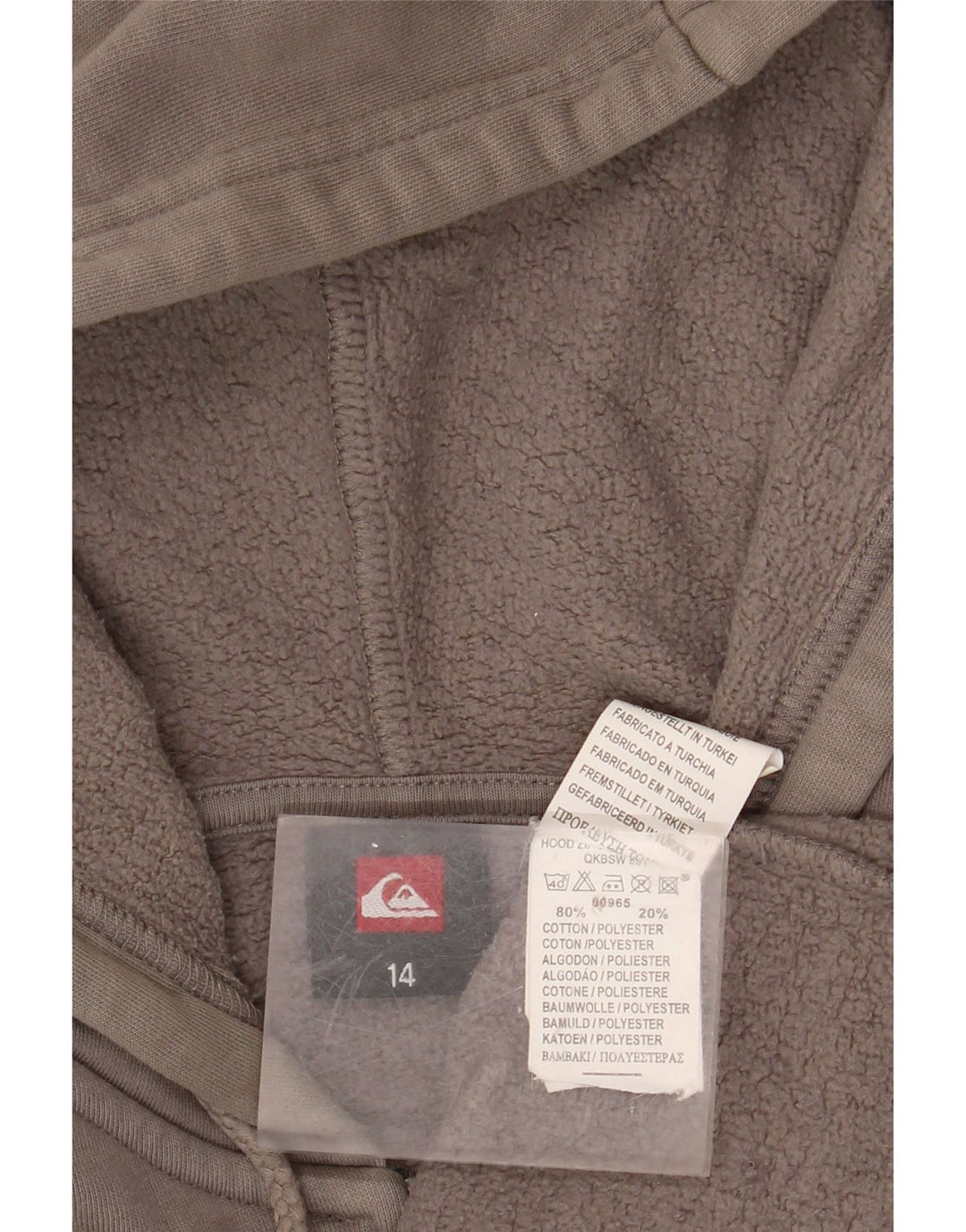 QUIKSILVER Suéter con capucha y cremallera gráfica para mujer UK 44 Algodón gris grande