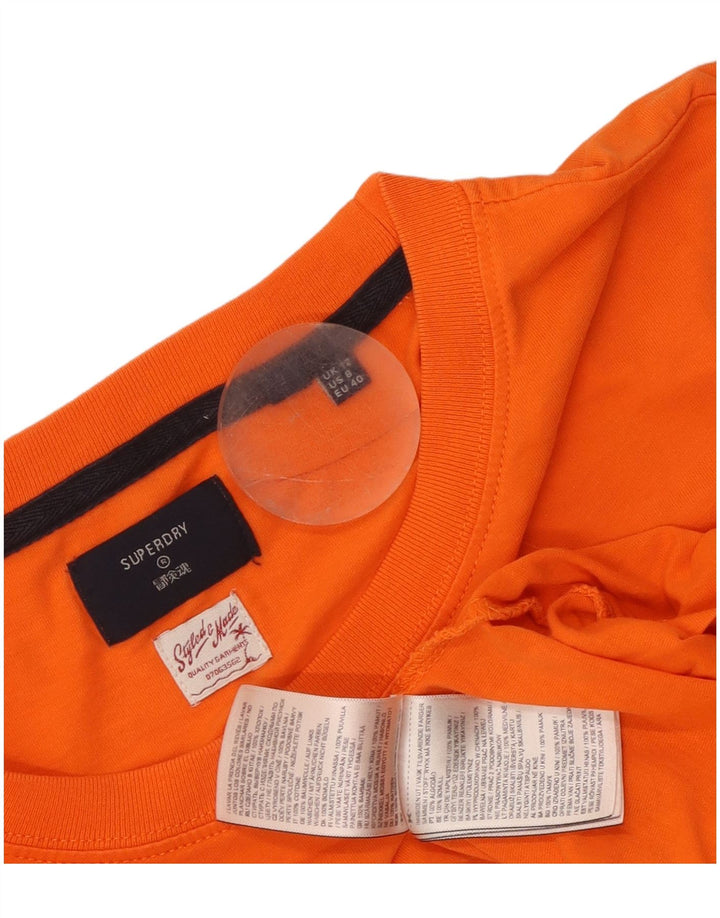 Superdry Top gráfico para mujer de manga larga UK 42 Algodón naranja medio