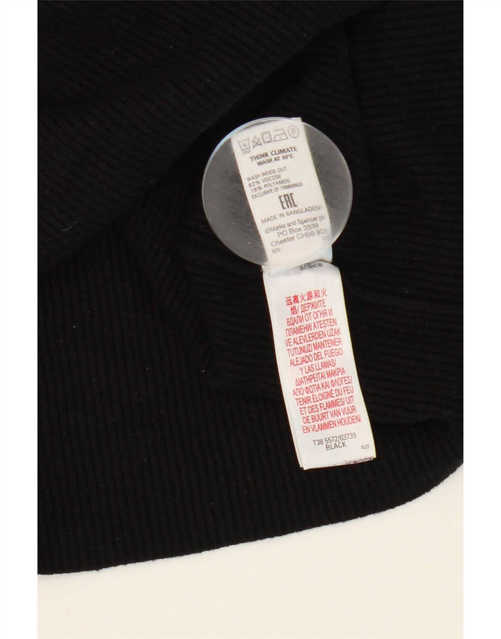 Marks & Spencer Suéter corto con cuello vuelto para mujer UK 40 mediano Negro