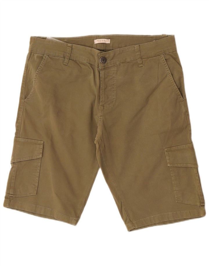Risskio pantalones cortos cargo para hombre W34 grande caqui