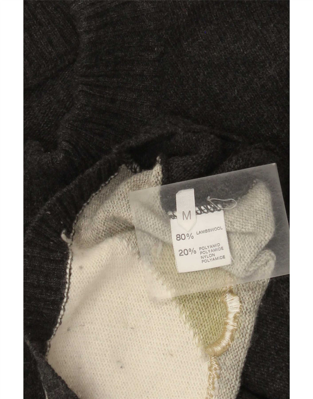 VINTAGE Jersey con cuello de tortuga gráfico para hombre Gris medio Colorblock