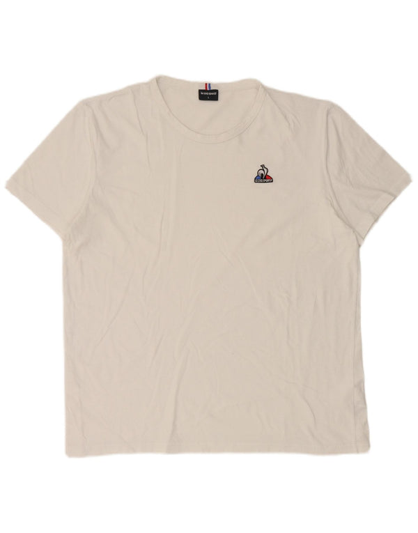 Le Coq Sportif - Camiseta para hombre, talla grande, algodón blanco