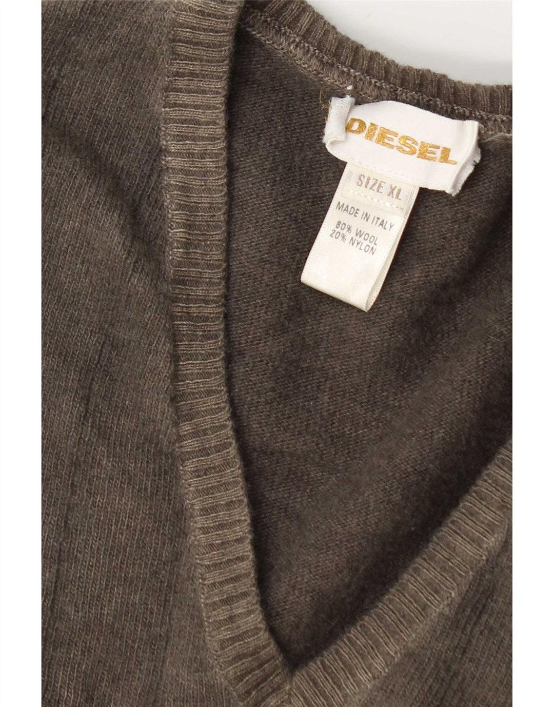 Diesel Hombre Jersey Con Cuello En V Jersey XL Lana Gris