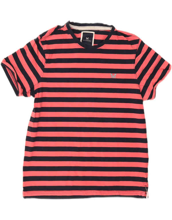 Crew Clothing Camiseta para hombre Top Algodón a rayas rosa medio