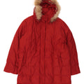 BRUGI Abrigo acolchado extragrande con capucha para mujer IT 50 XL Poliéster rojo