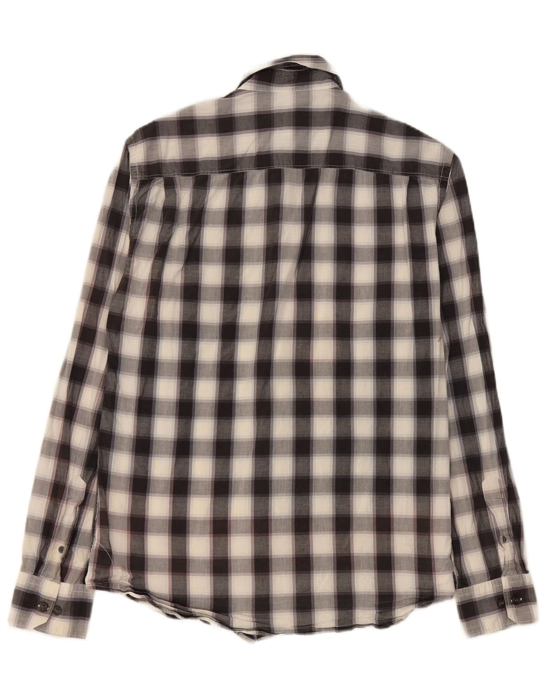 Camisa de hombre French Connection de algodón a cuadros negros pequeños