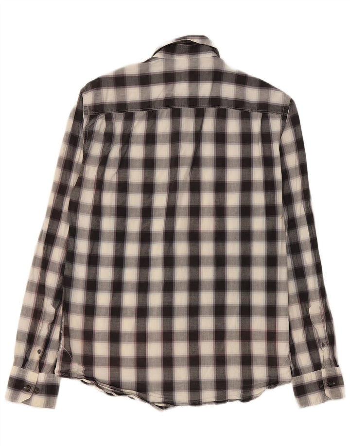 Camisa de hombre French Connection de algodón a cuadros negros pequeños