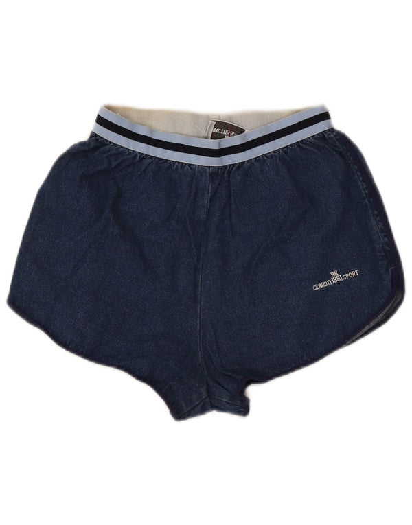 Cerruti 1881 Shorts vaqueros para mujer W26 Small Azul marino Colorblock Algodón