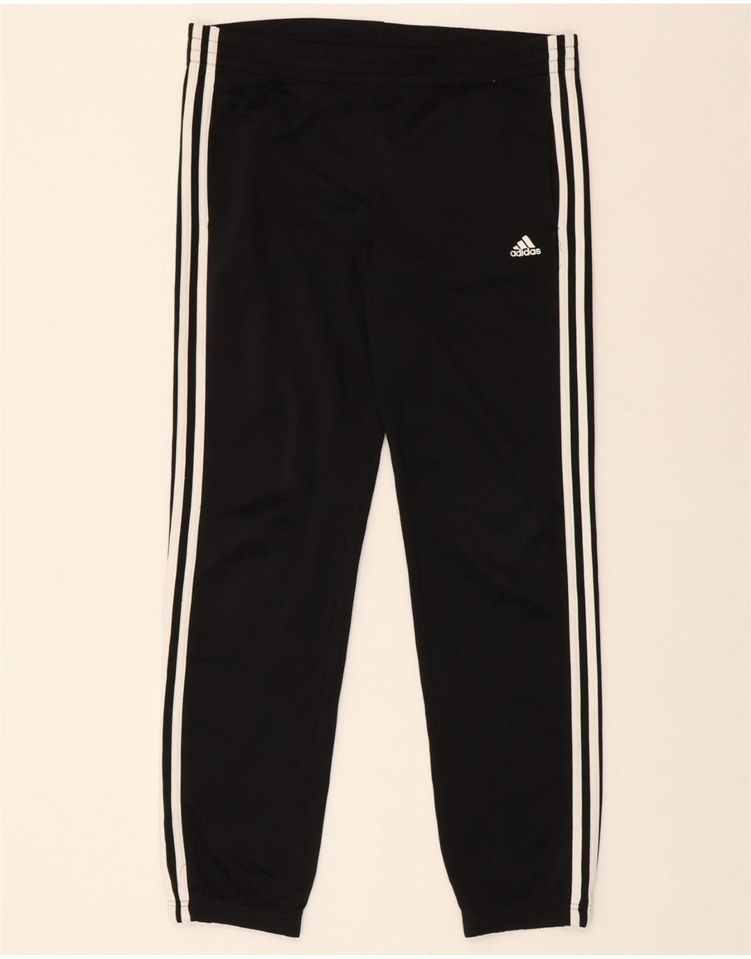 ADIDAS Boys Tracksuit Trousers Joggers 13-14 Years Black Polyester Vintage Adidas and Second-Hand Adidas from Messina Hembry 