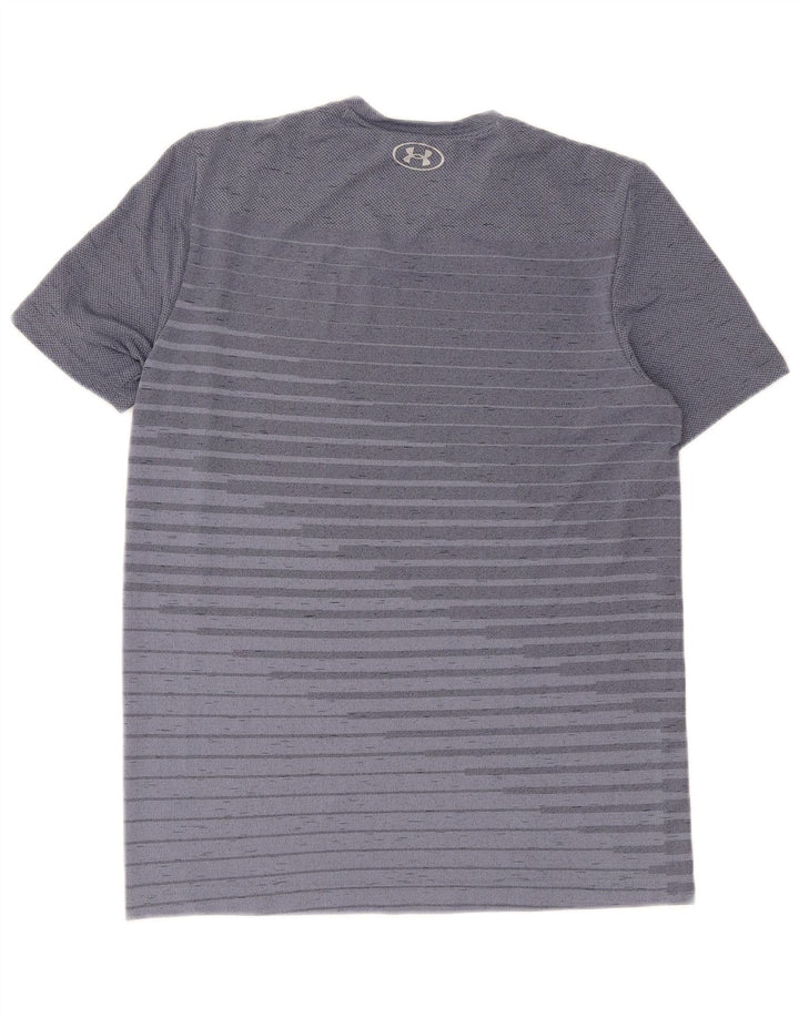 Camiseta Under Armour Heat Gear para hombre, parte superior azul medio a rayas
