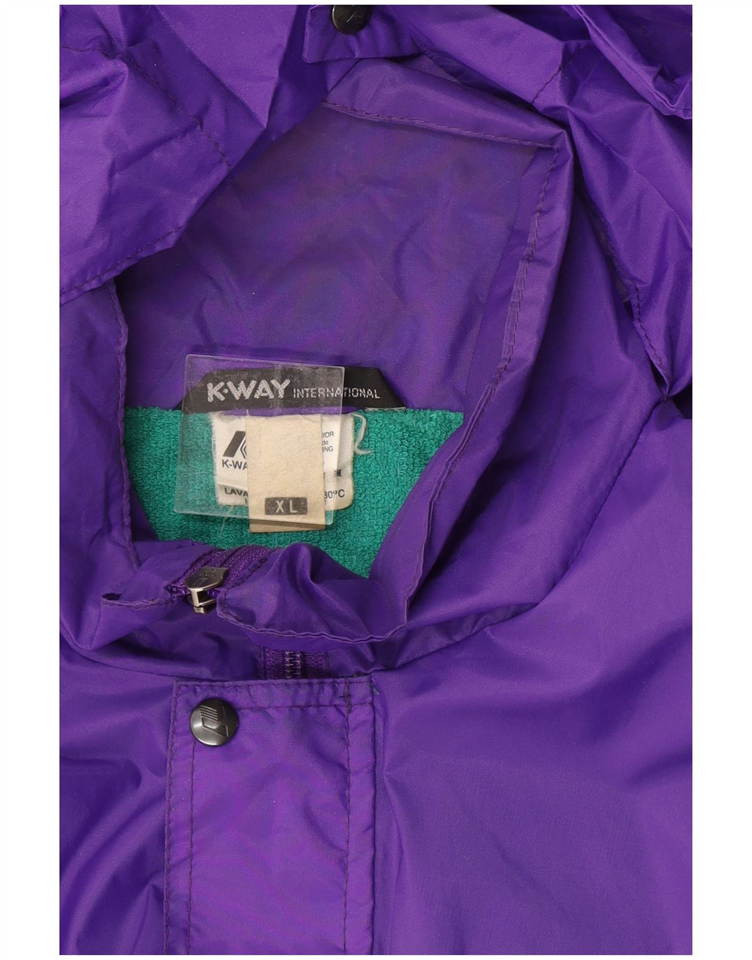 K-WAY Chaqueta impermeable con capucha para hombre UK 42 XL Poliamida Morada