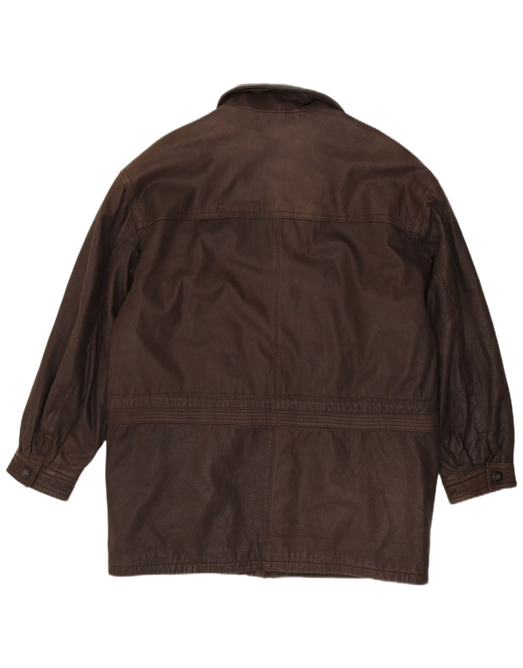 JOHN B Chaqueta de cuero para hombre UK 46 3XL Cuero marrón