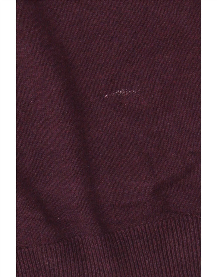 Marks & Spencer Suéter con Cuello en V para Hombre Algodón Granate Medio