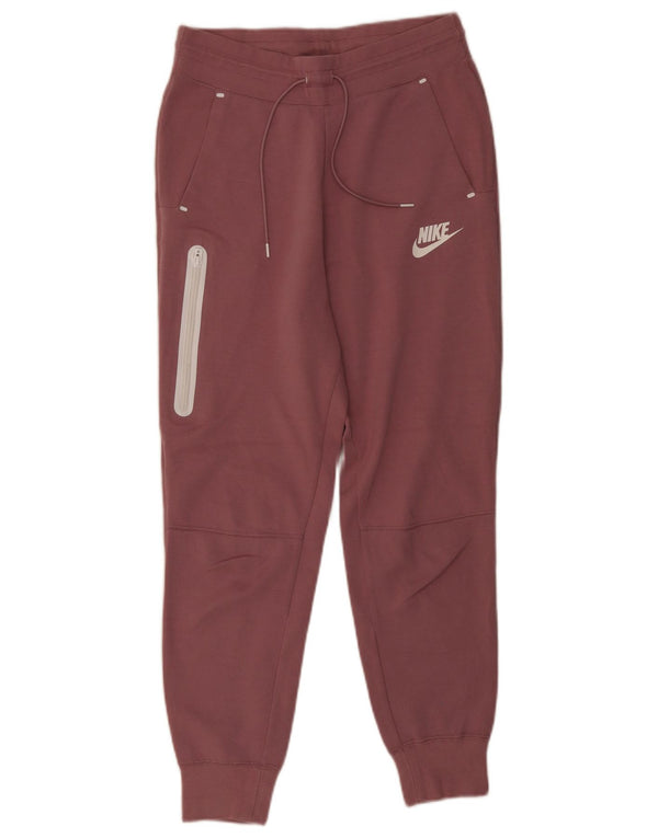 Nike Mujer Crop Chándal Pantalones Joggers UK 10 Small Pink Colourblock