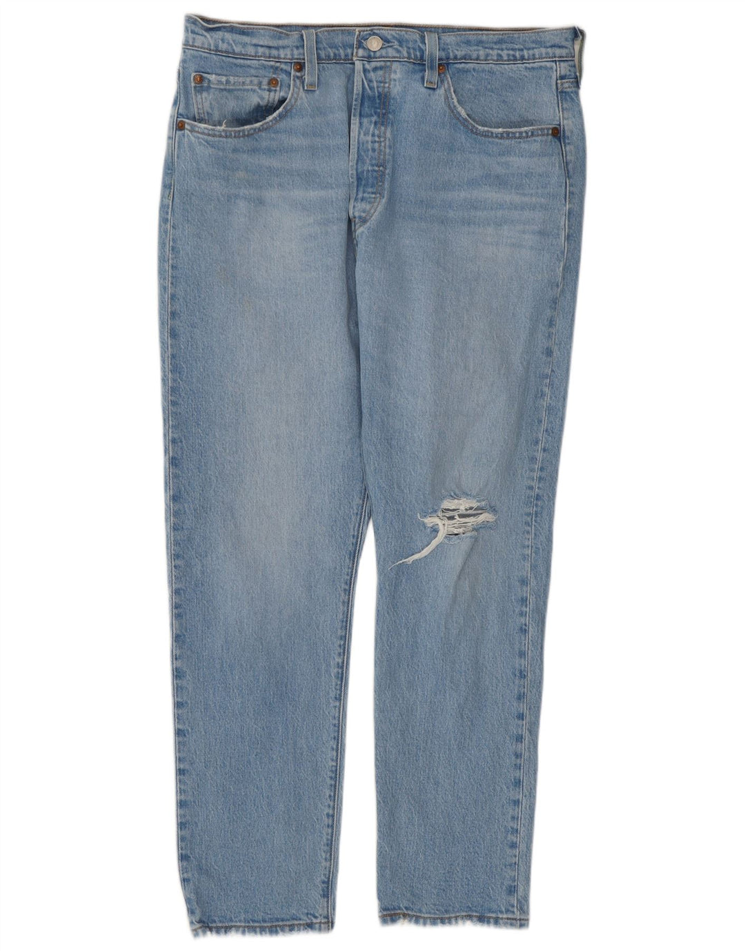 Levi's Mujer 501 Vaqueros Rectos Desgastados W32 L28 Algodón Azul