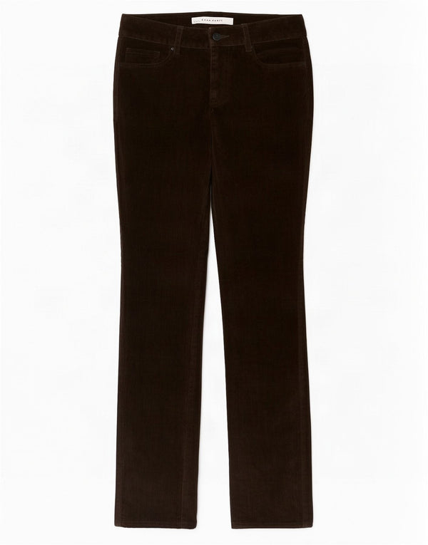 Zara Mujer Pantalones Casuales De Terciopelo Slim EU 36 XS W26 L33 Caqui