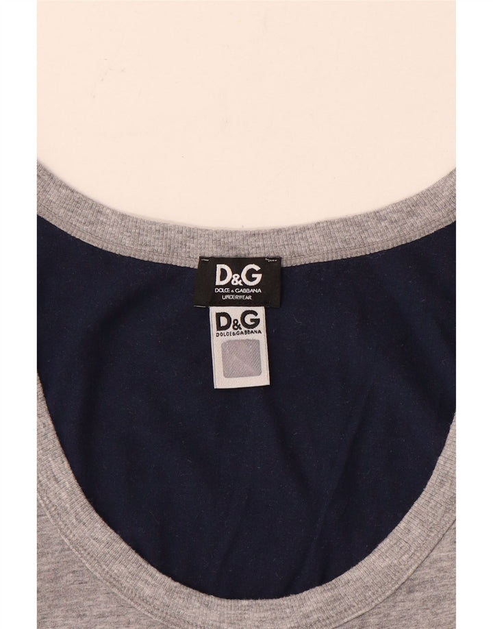 Dolce & Gabbana Hombre Chaleco Top Pequeño Gris Colorblock