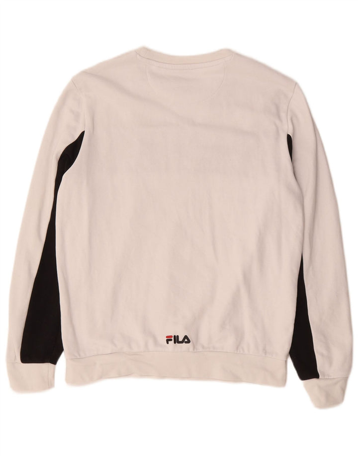 Fila Hombre Graphic Sudadera Jumper Small Blanco Colorblock