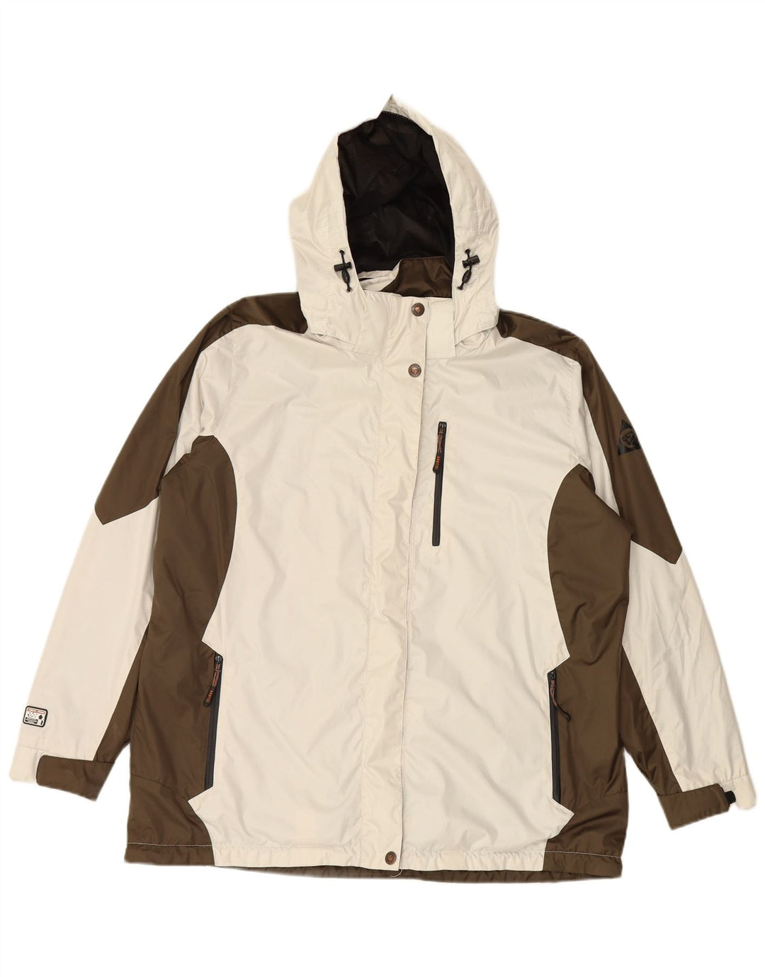 IGUANA Chaqueta cortavientos con capucha para mujer EU 46 XL Blanco Colorblock