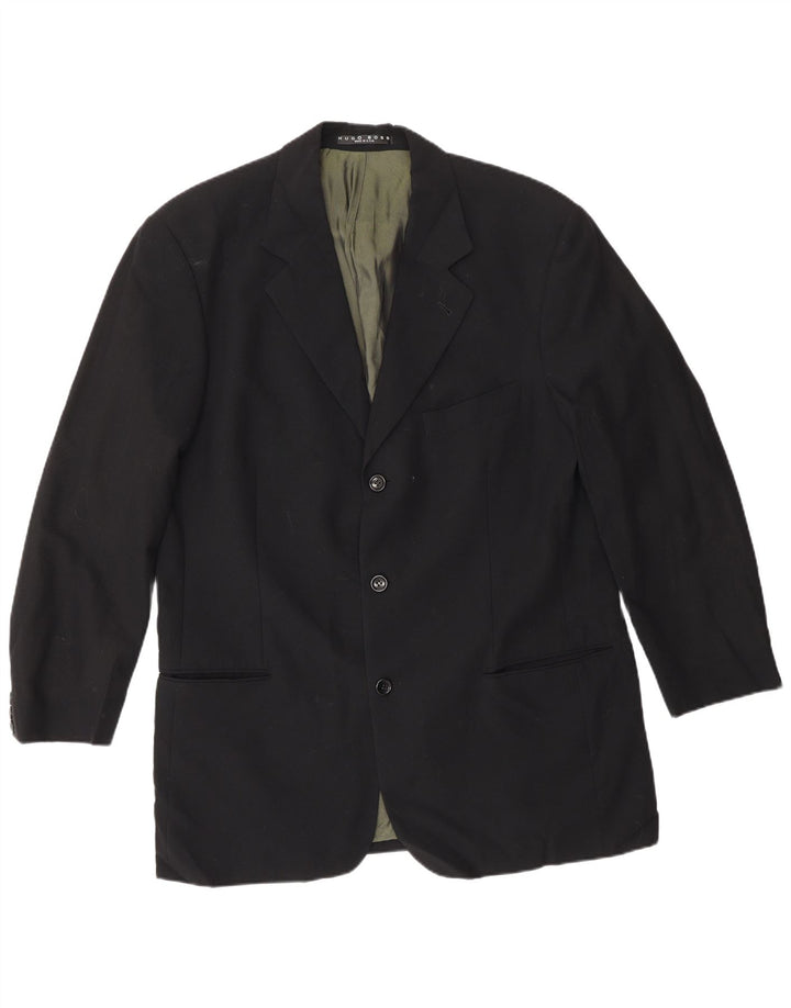 Hugo Boss Chaqueta tipo blazer de 3 botones para hombre Reino Unido 40 Grande Lana azul marino