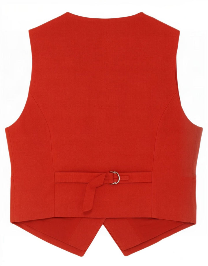Chaleco Zara Mujer UK 42 Viscosa Roja Mediana