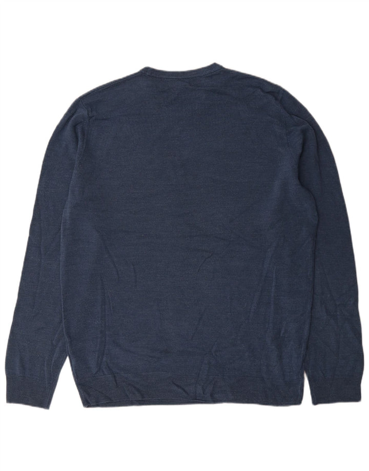Marks & Spencer Jersey de Cuello Redondo para Hombre XL Acrílico Azul Marino