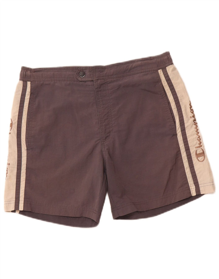 CHAMPION Bañador con estampado gráfico para hombre, tamaño pequeño, color gris, poliamida
