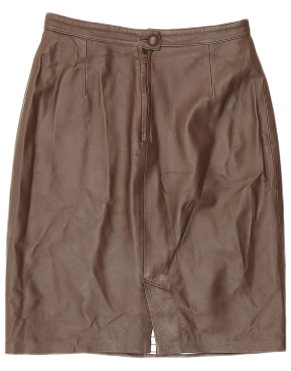 Falda de cuero vintage para mujer EU 40 Mediana W28 Marrón