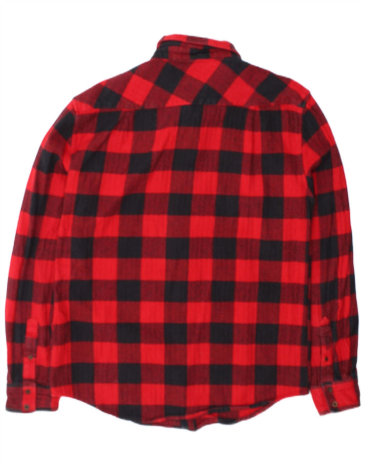 Camisa de franela vintage para hombre XL Algodón a cuadros rojos