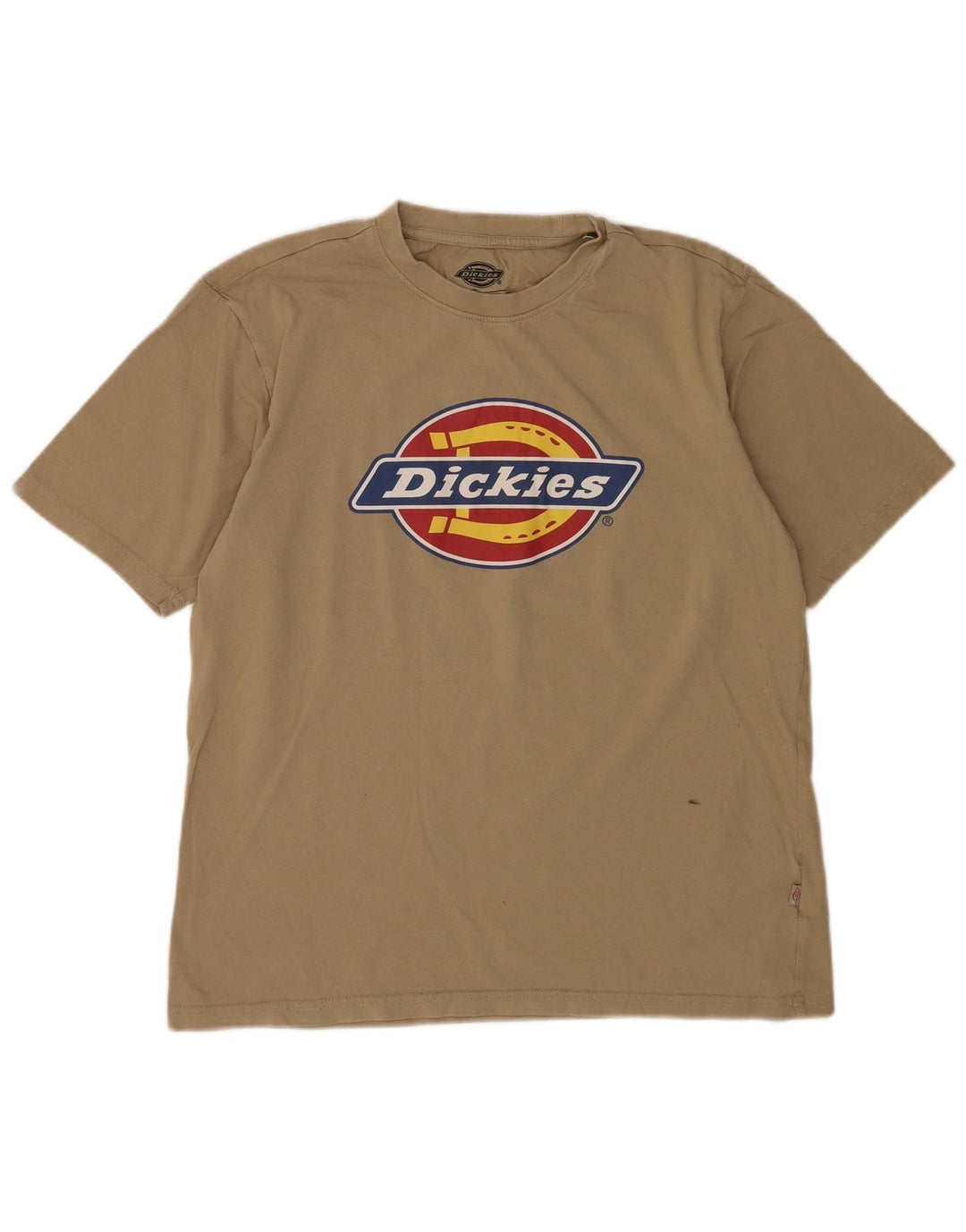 Dickies Hombre Camiseta Gráfica Top Small Algodón Beige