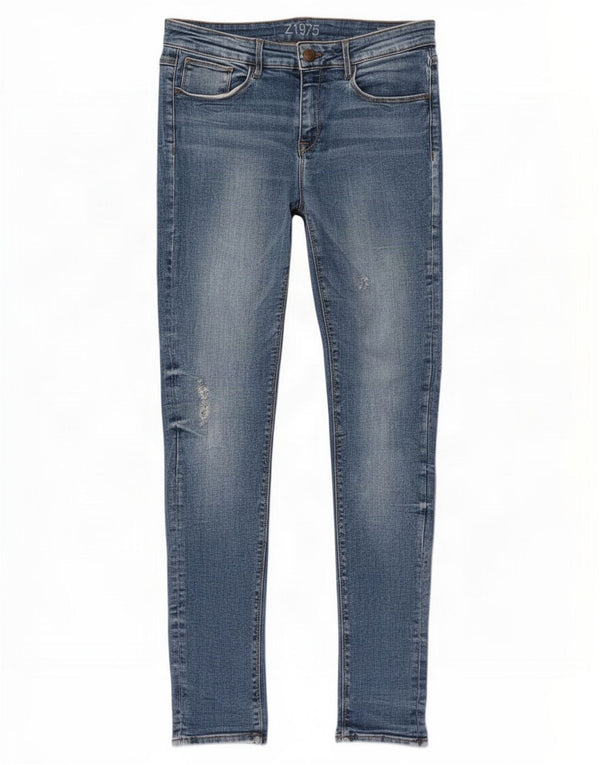 Zara Jeans ajustados desgastados para mujer EU 42 Large W32 L33 Algodón azul