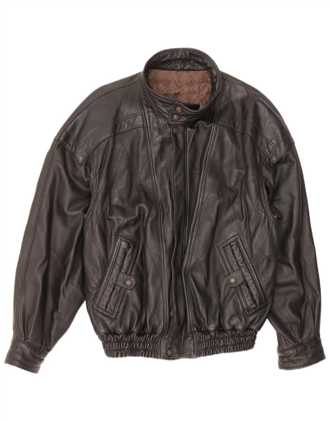 VINTAGE Chaqueta de cuero para hombre IT 50 Cuero negro grande