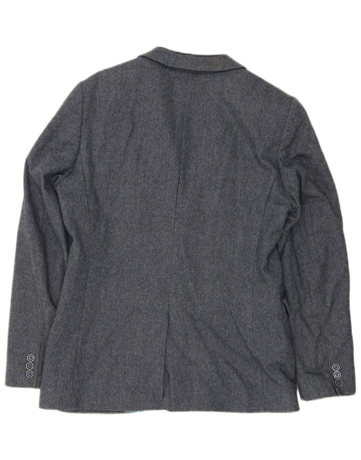 Ted Baker Chaqueta tipo blazer de 2 botones para hombre talla 4 grande en espiga azul marino