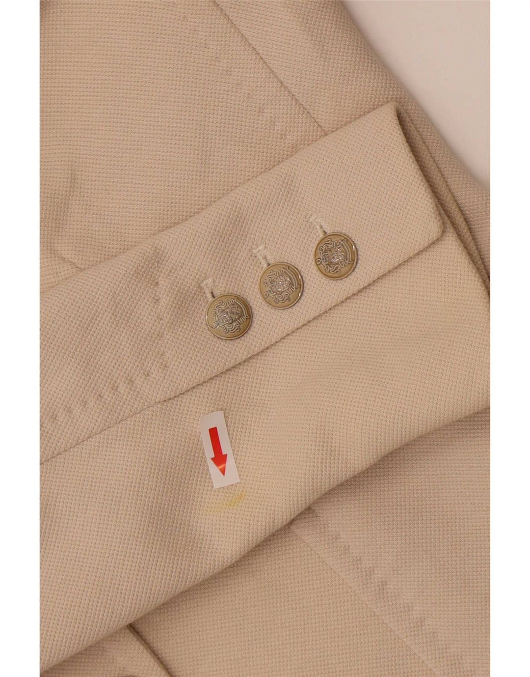Zara Chaqueta Blazer De 2 Botones para Mujer UK 12 Mediana De Algodón Blanco Roto