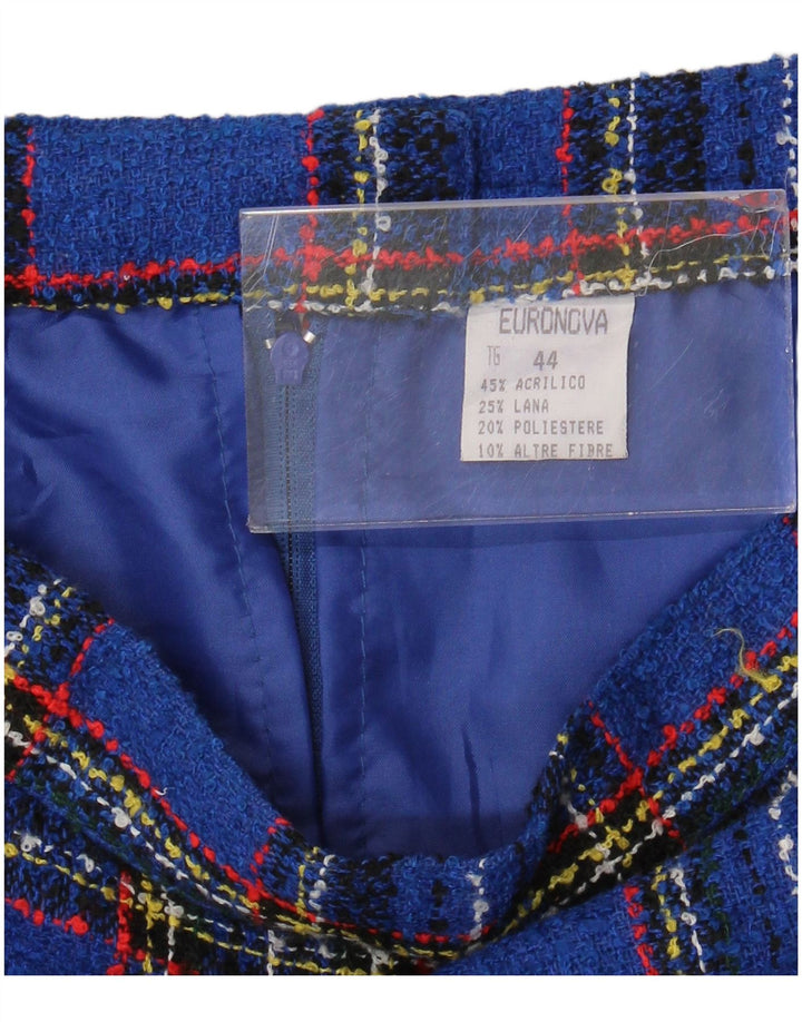 Minifalda Euronova para mujer IT 44 Medium W28 Acrílico a cuadros azules