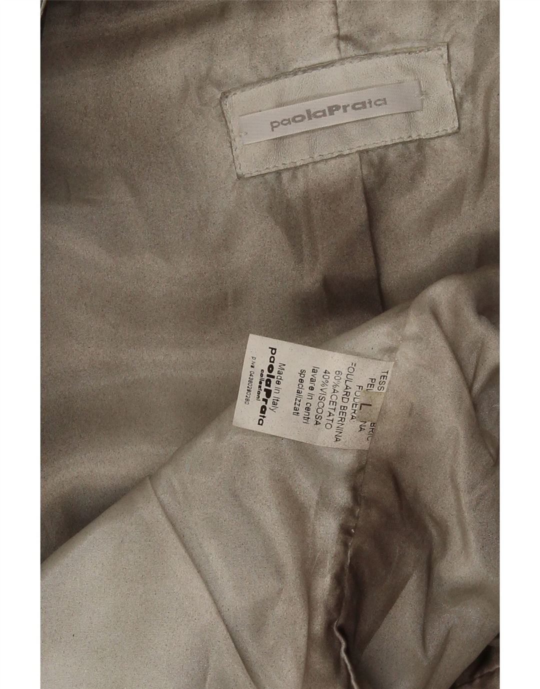 Paola Prata Chaqueta de ante para mujer Reino Unido 44 Cuero marrón grande