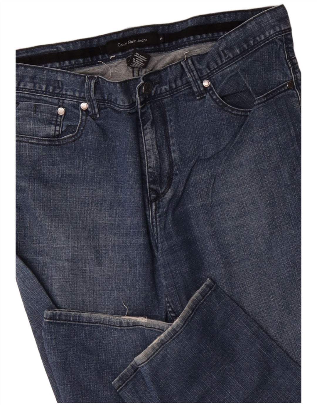 CALVIN KLEIN Vaqueros rectos para hombre W34 L30 Algodón azul