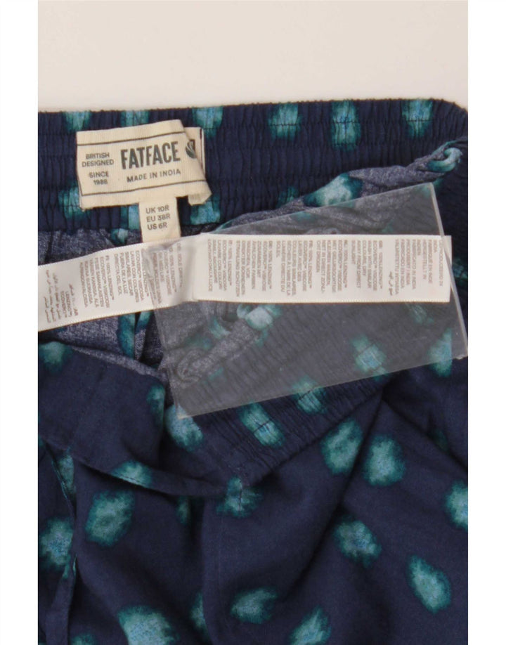 Pantalones con estampado abstracto para mujer de Fat Face UK 10 Small W30 L27 Azul