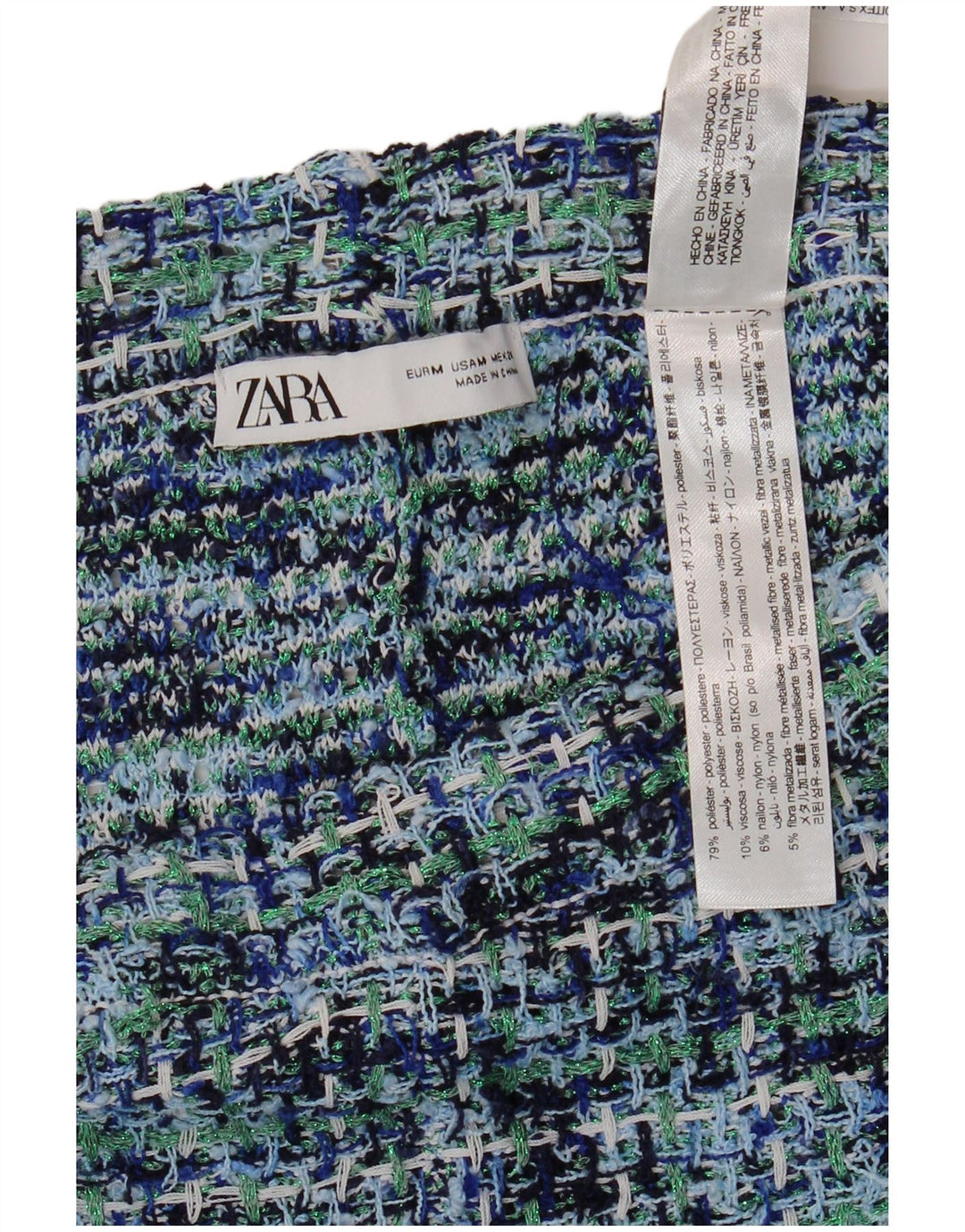 ZARA Mujer Pantalón Casual Recto Mediano W30 L27 Cuadros Multicolor