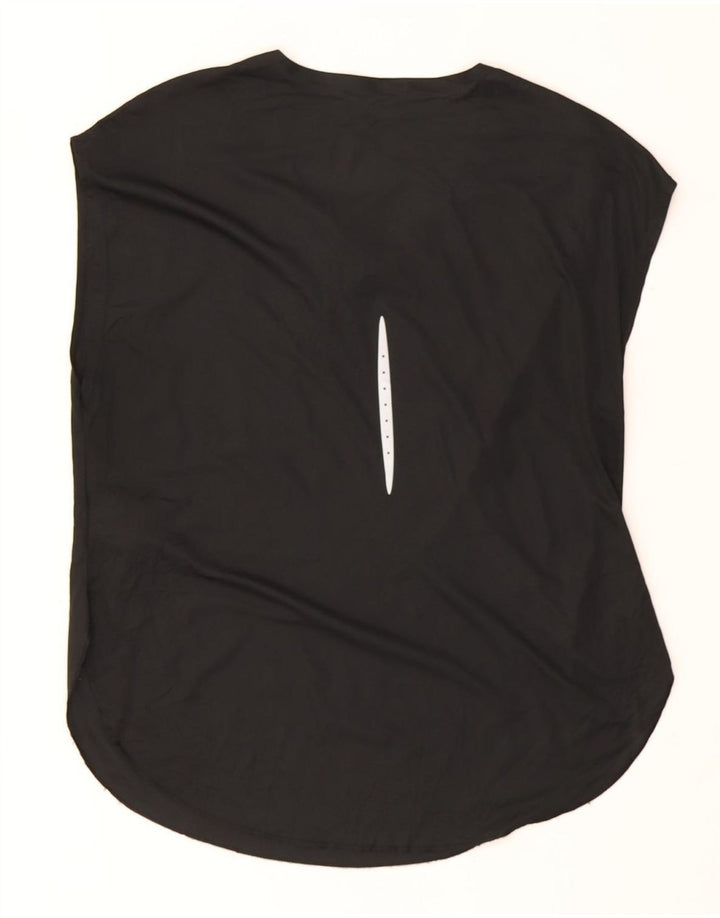 Nike Mujer Dri Fit Camiseta Top UK 40 Grande Poliéster Negro