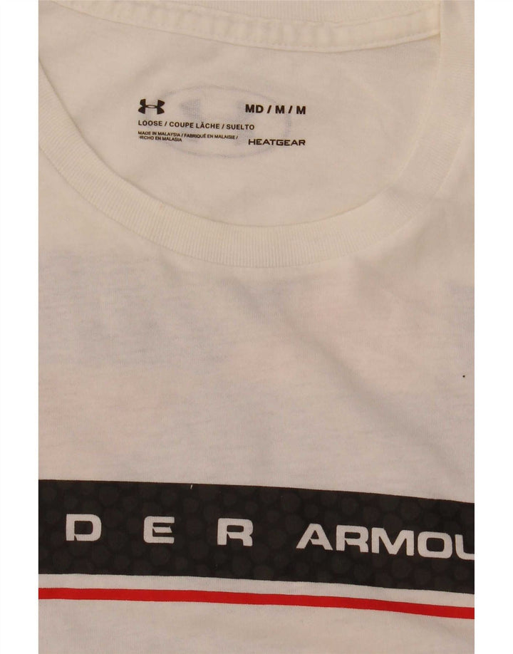 Camiseta Under Armour Heat Gear Graphic para hombre, talla mediana, blanca