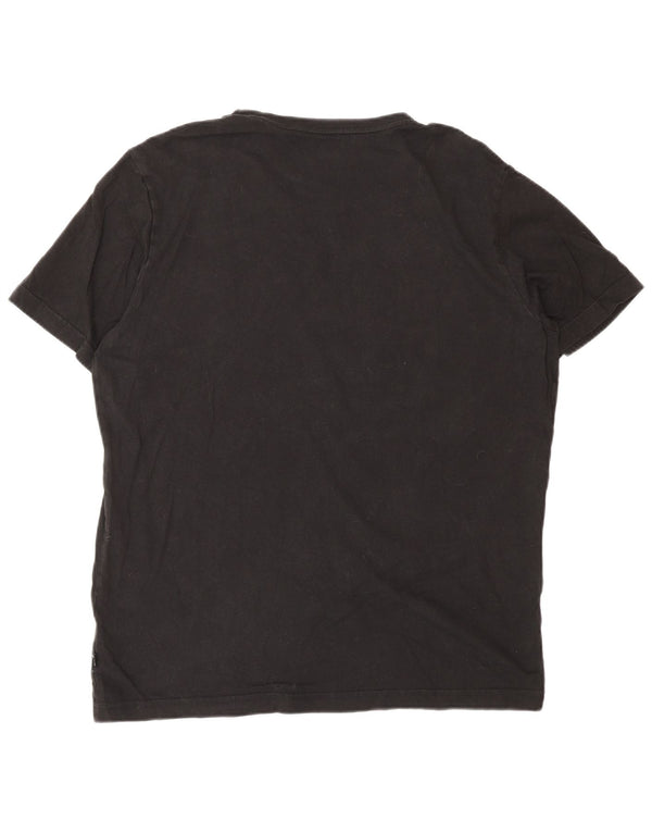 PUMA Camiseta gráfica para hombre Top grande de algodón negro