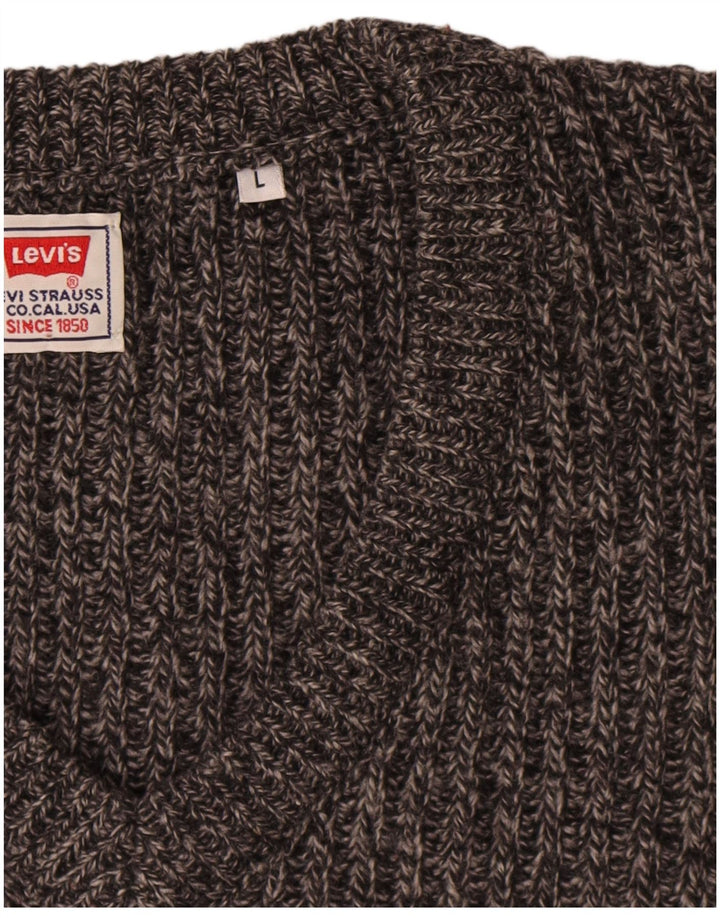 Levi's Jersey con cuello en V de lana gris grande para hombre